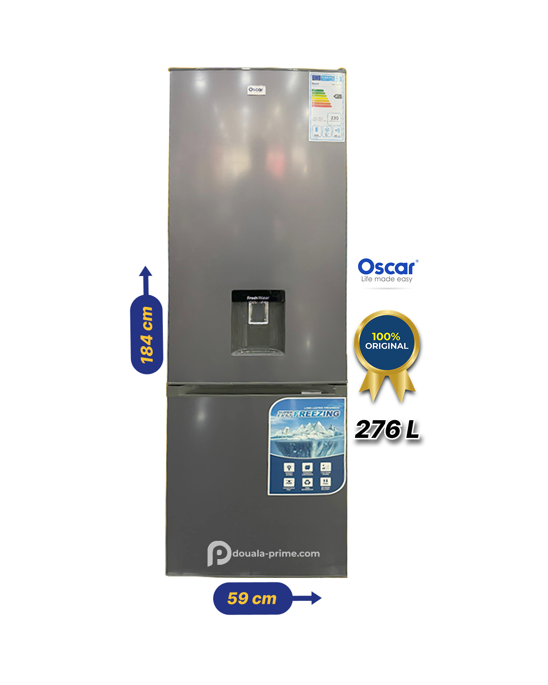 REFRIGERATEUR COMBINE OSCAR  OSC-R375D 276L