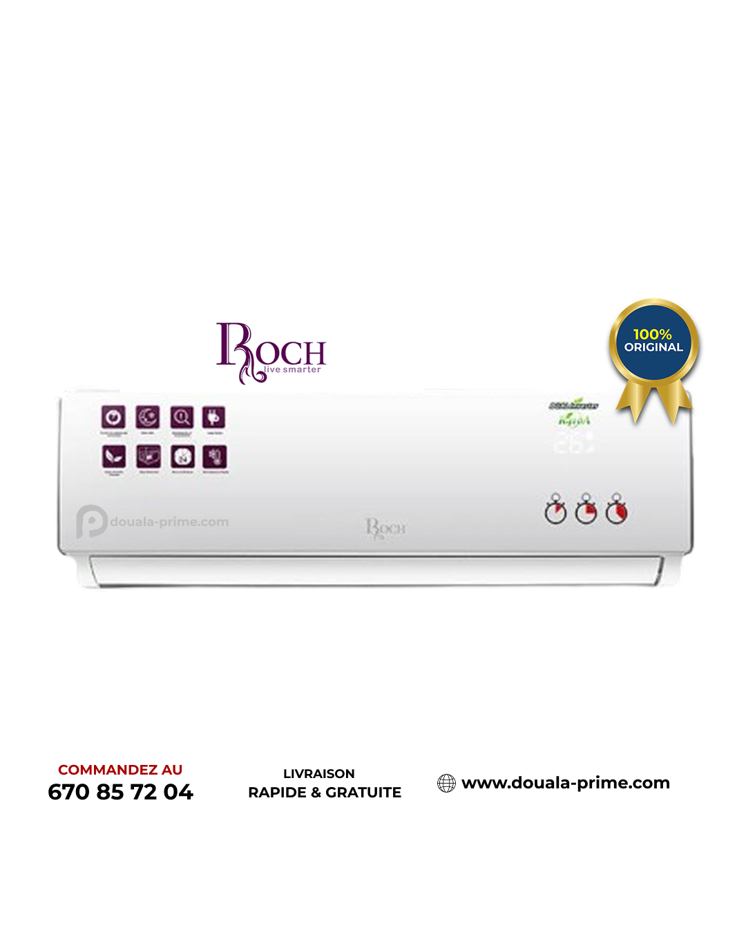 CLIMATISEUR SPLIT ROCH - 1,25 CV - 9000BTU - R410A
