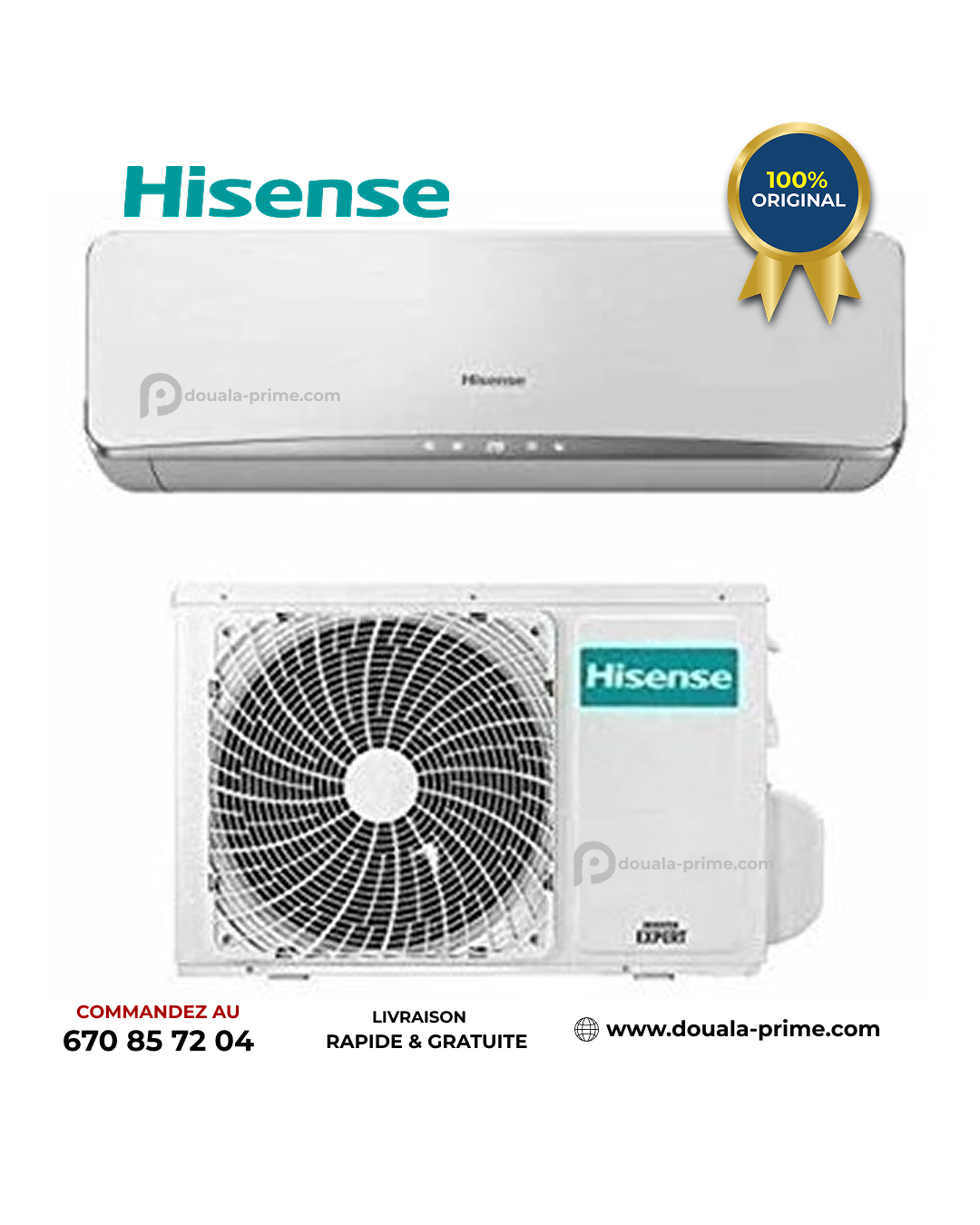 CLIMATISEUR SPLIT HISENSE - 12000 BTU - 1.5 CV - R410
