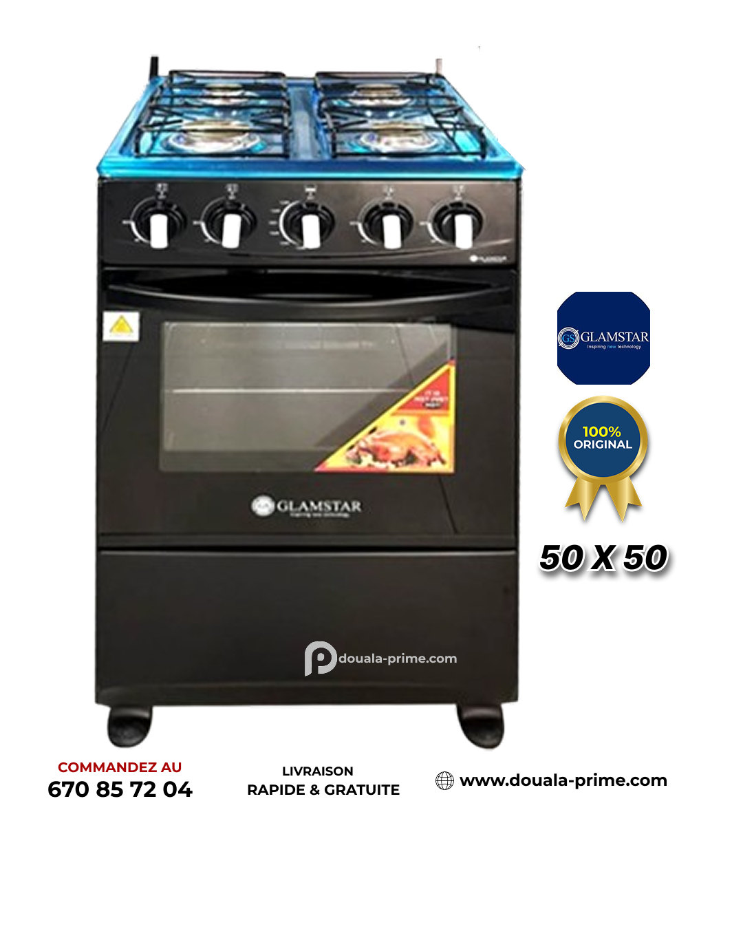 CUISINIERE MANUELLE GLAMSTAR  50X50