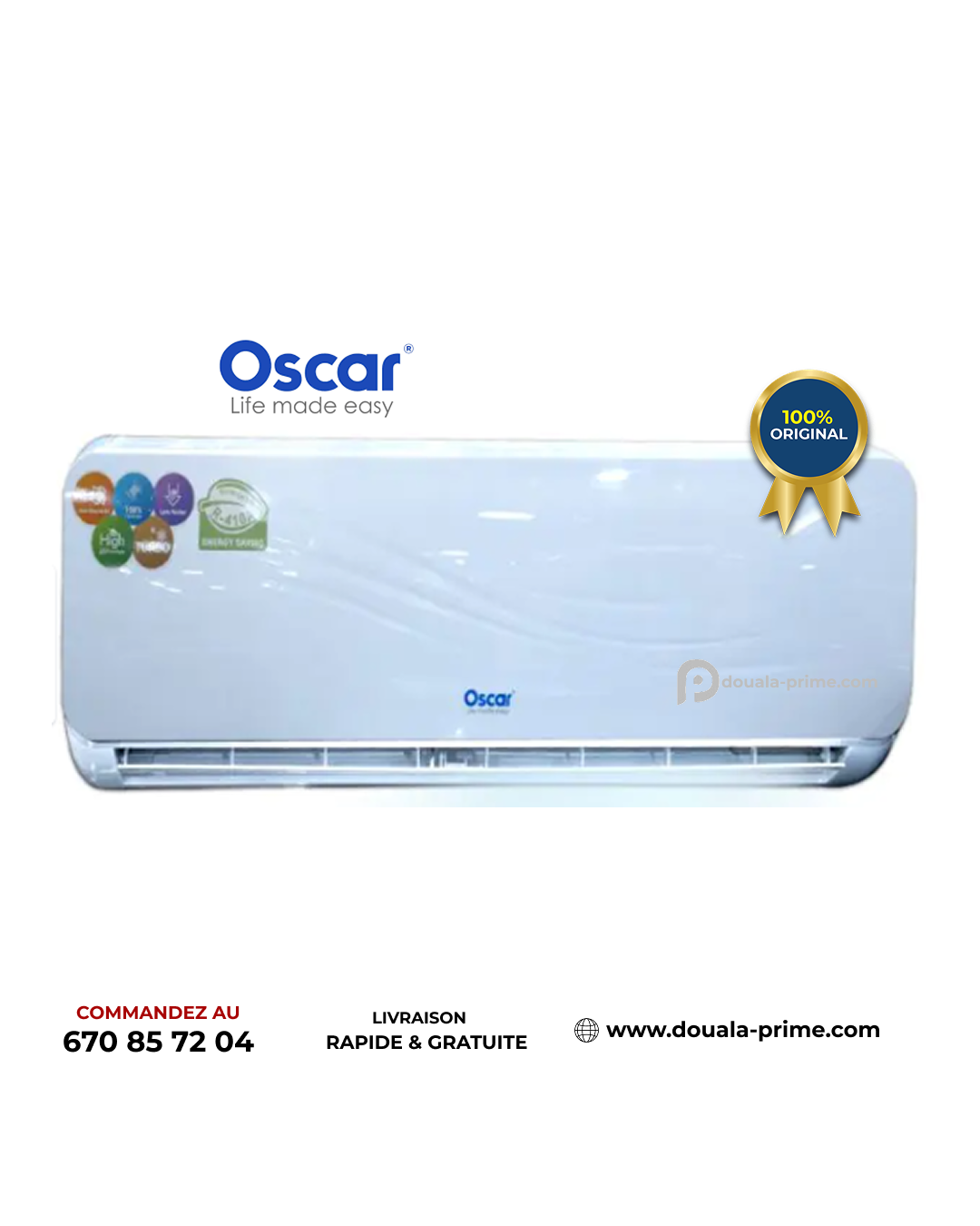 CLIMATISEUR SPLIT OSCAR - 18CRN1 – 2,5CV - 18 000 BTU