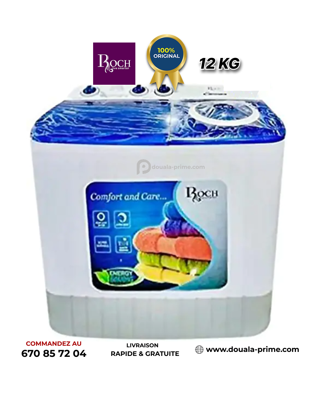 MACHINE A LAVER SEMI-AUTOMATIQUE ROCH 12KG