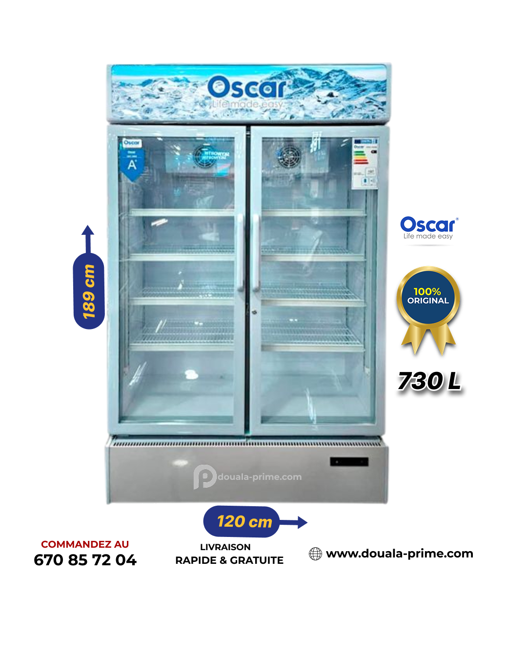 REFRIGERATEUR VITRINE OSCAR  OSC-V950 730L
