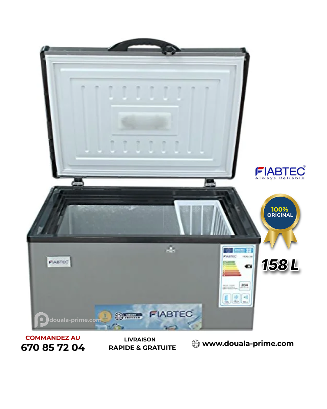 CONGELATEUR COFFRE FIABTEC FTCFQ-158 158L