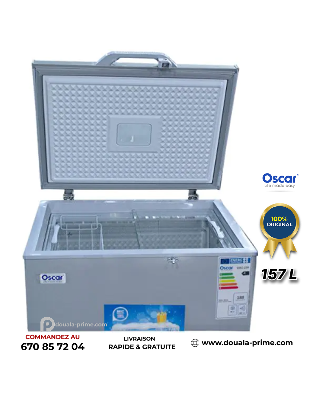 CONGELATEUR COFFRE OSCAR OSC-250 140L