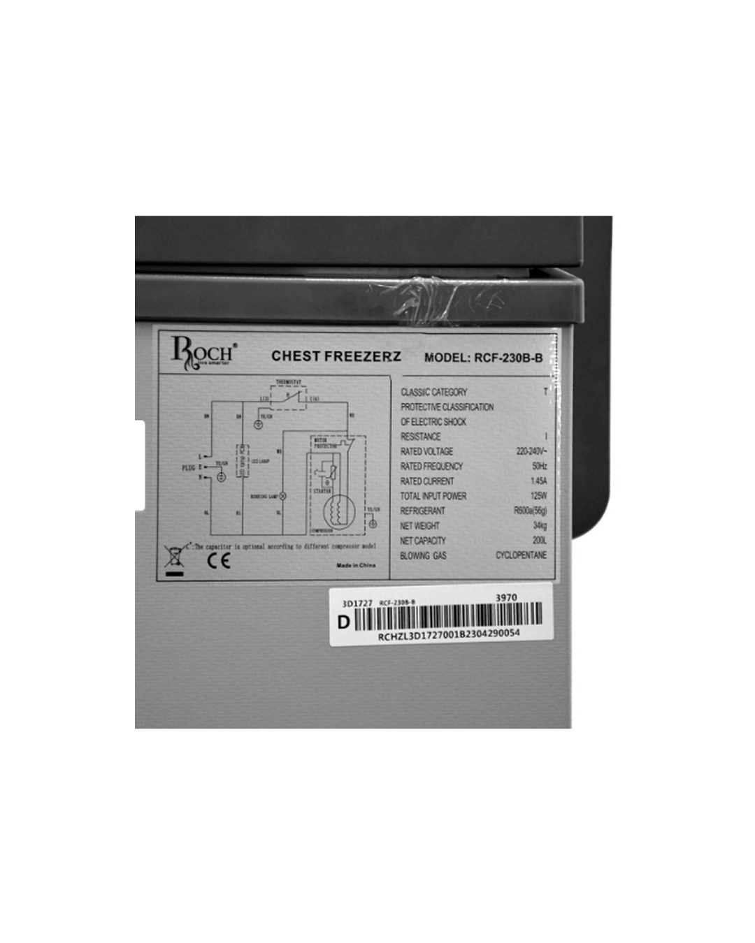 CONGELATEUR COFFRE ROCH RCF-230B-B 200L