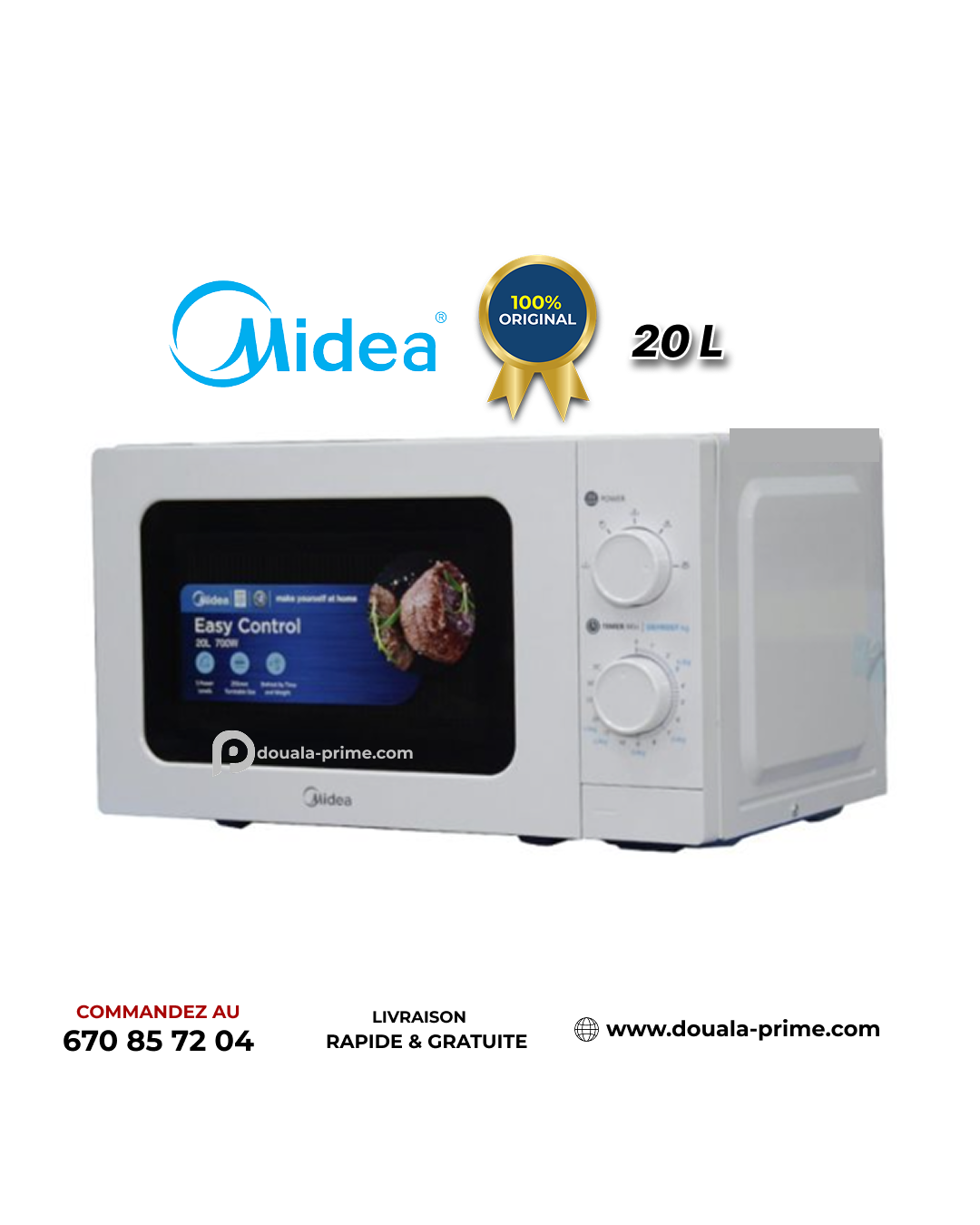 MICRO-ONDE MIDEA - MM720C2GX-W - 20 L