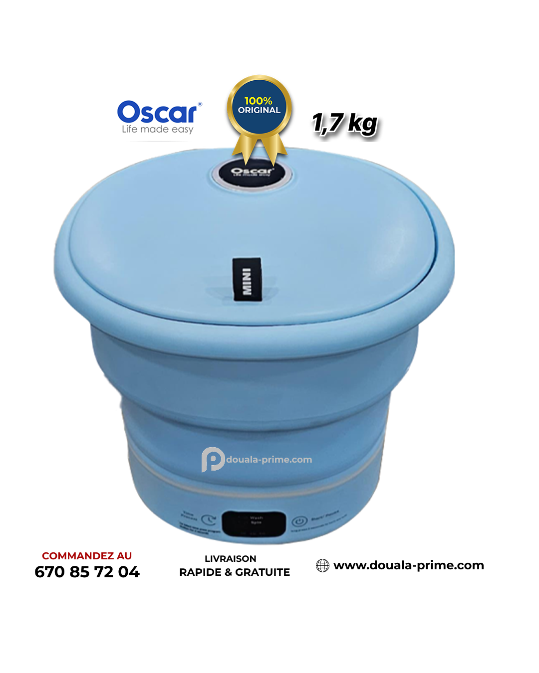 MACHINE A LAVER SEMI-AUTOMATIQUE OSCAR OSC-STB3 1,7KG