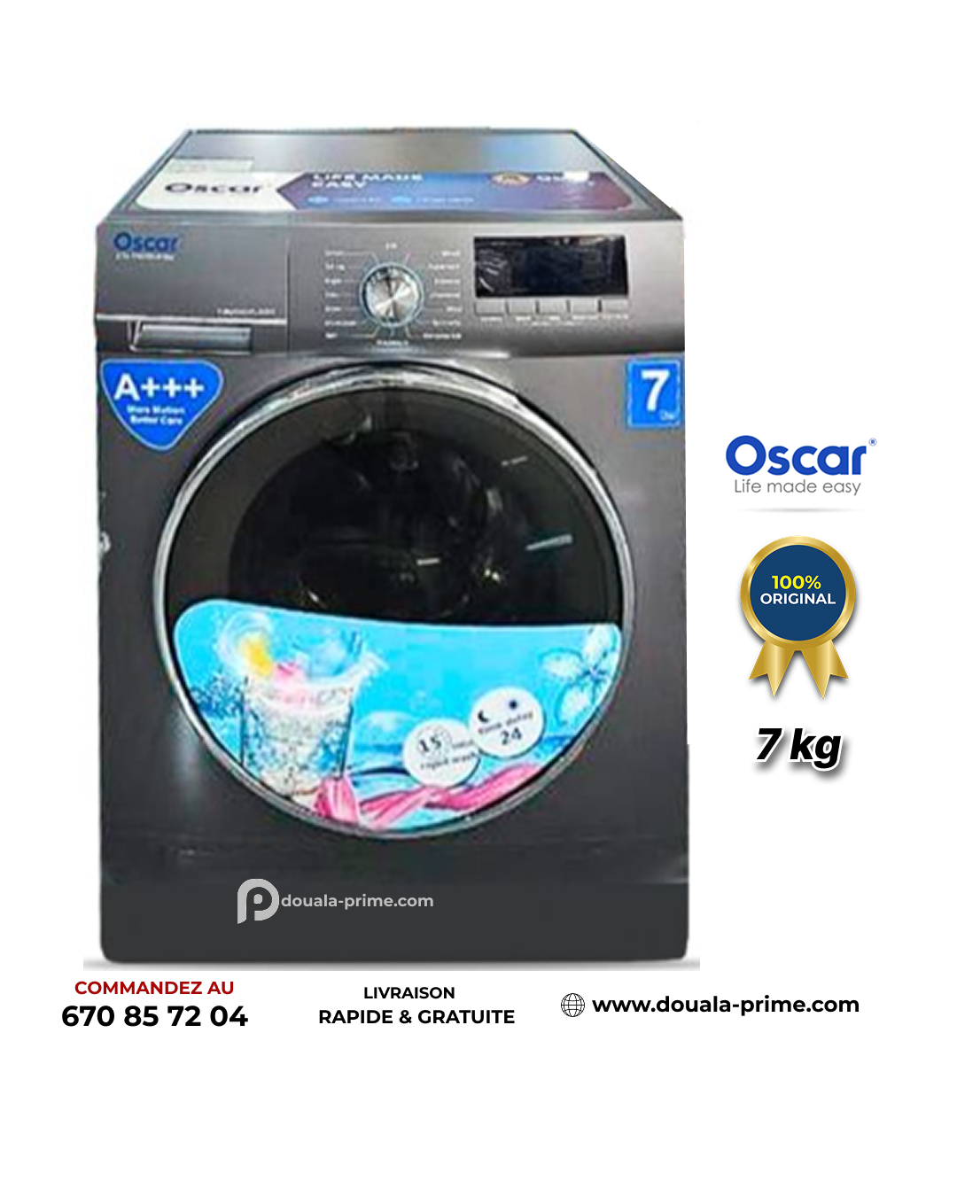 MACHINE A LAVER AUTOMATIQUE OSCAR OSC-FL-XG70 7KG