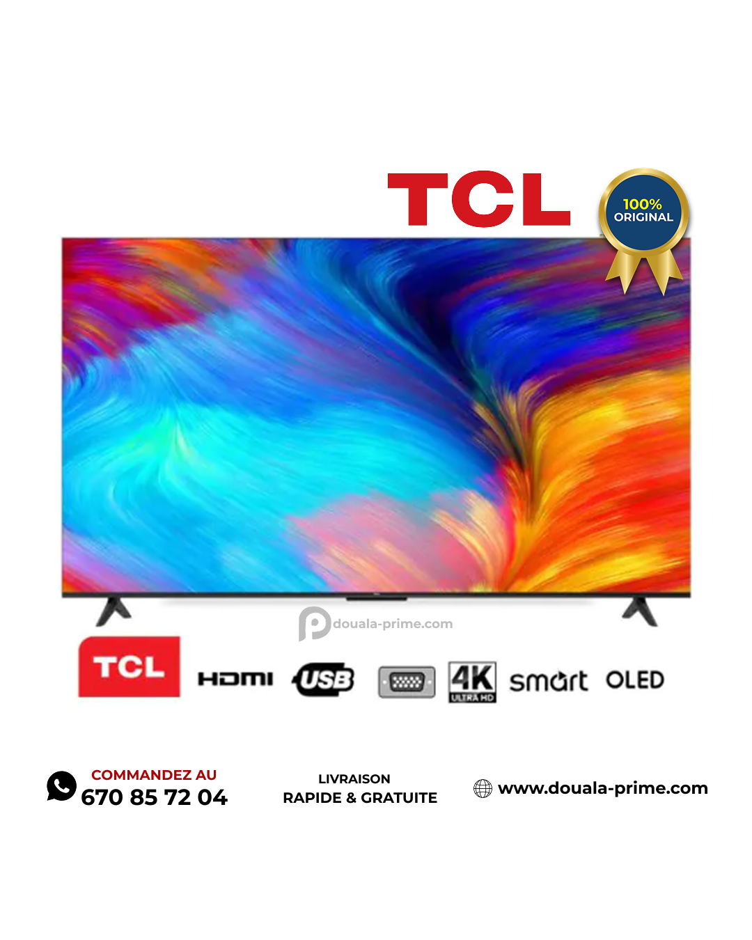 TV SMART -TCL- 65 pouces - 65P7K- 4K -UTRA HD - Smart Google TV
