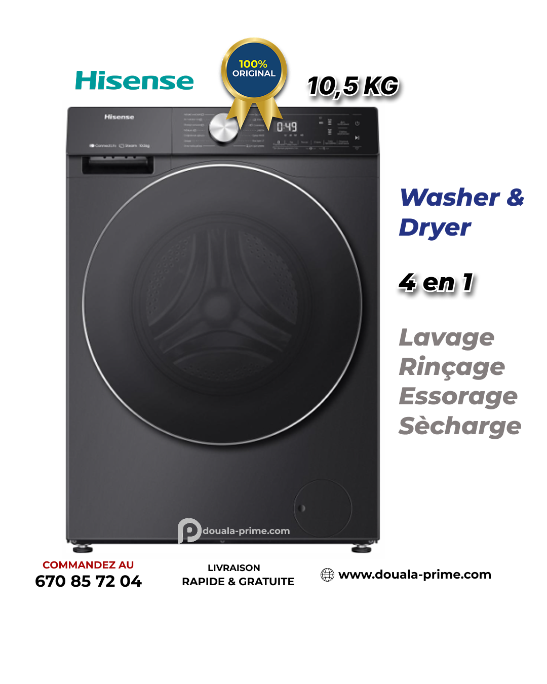 5S Pose-libre lave-linge, 10.5 kg, 1400 tr/min. WF5S1043BB