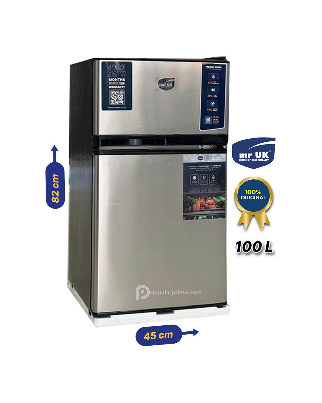REFRIGERATEUR DOUBLE BATTANTS MR UK F48-08-0L 100L