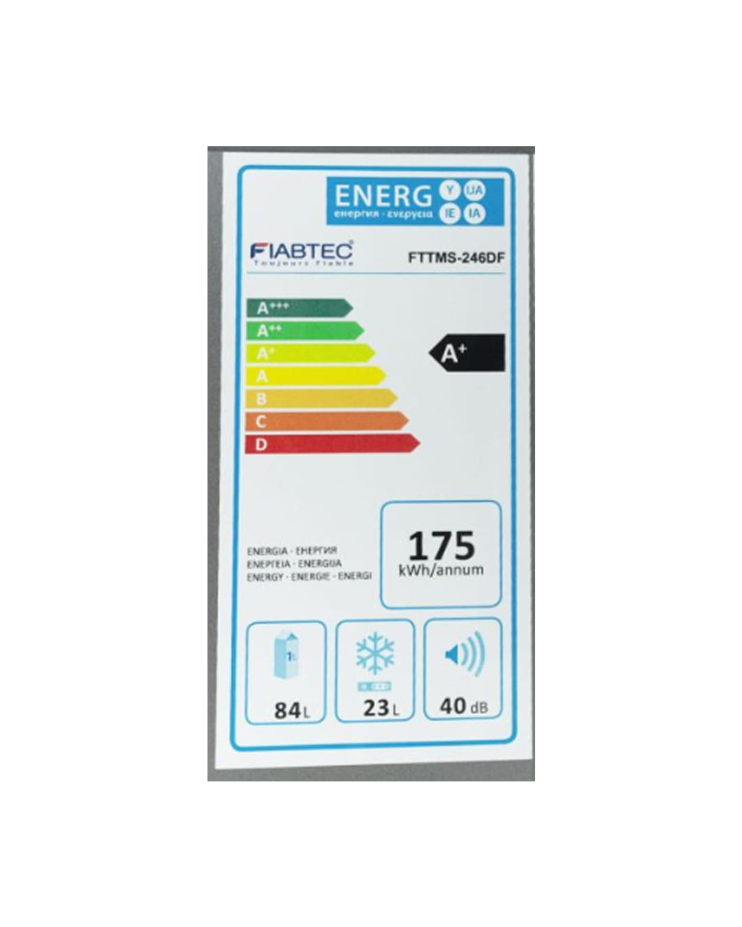 REFRIGERATEUR DOUBLE BATTANT FTTMS-246DF  107L
