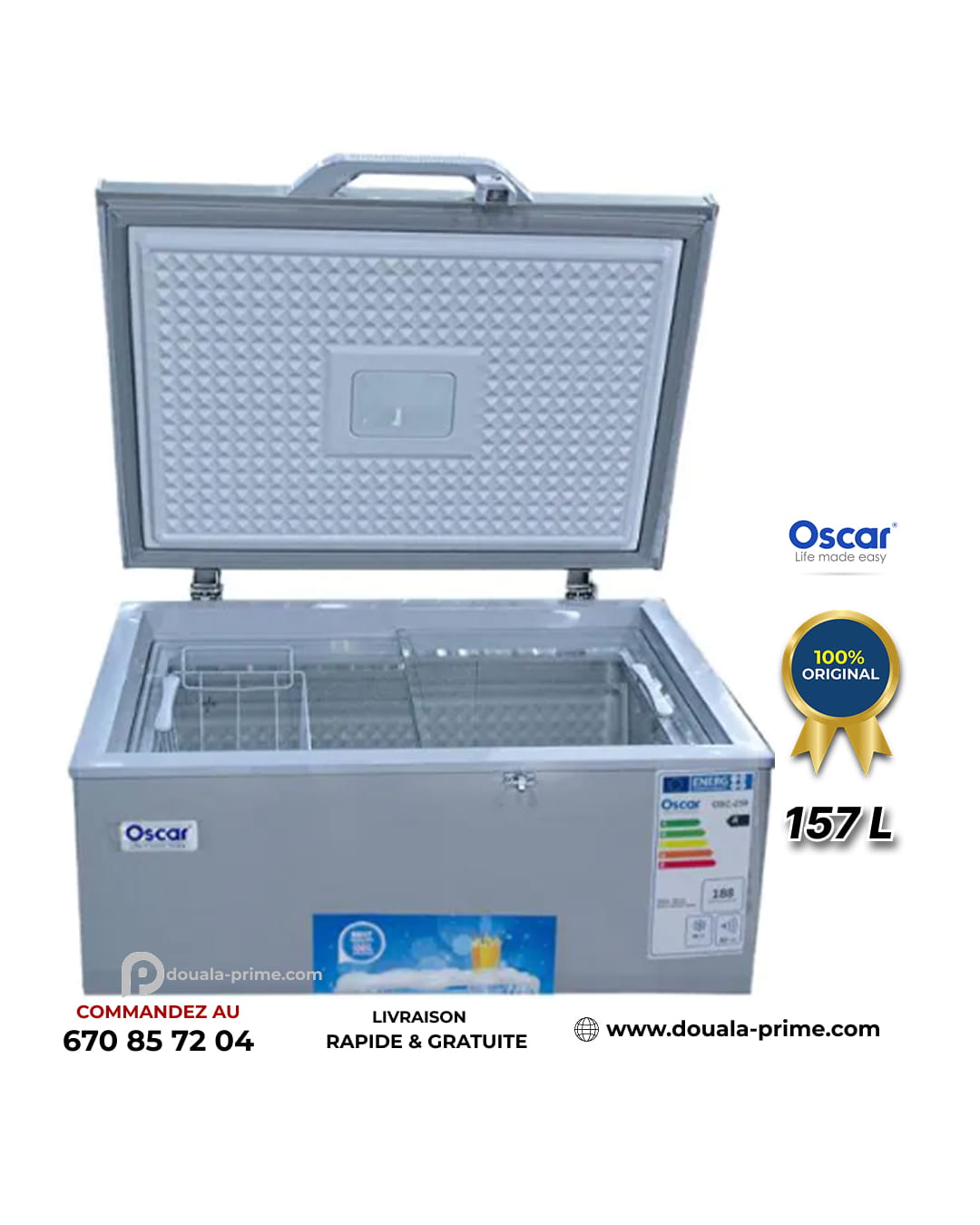 CONGELATEUR COFFRE OSCAR OSC-250 150L