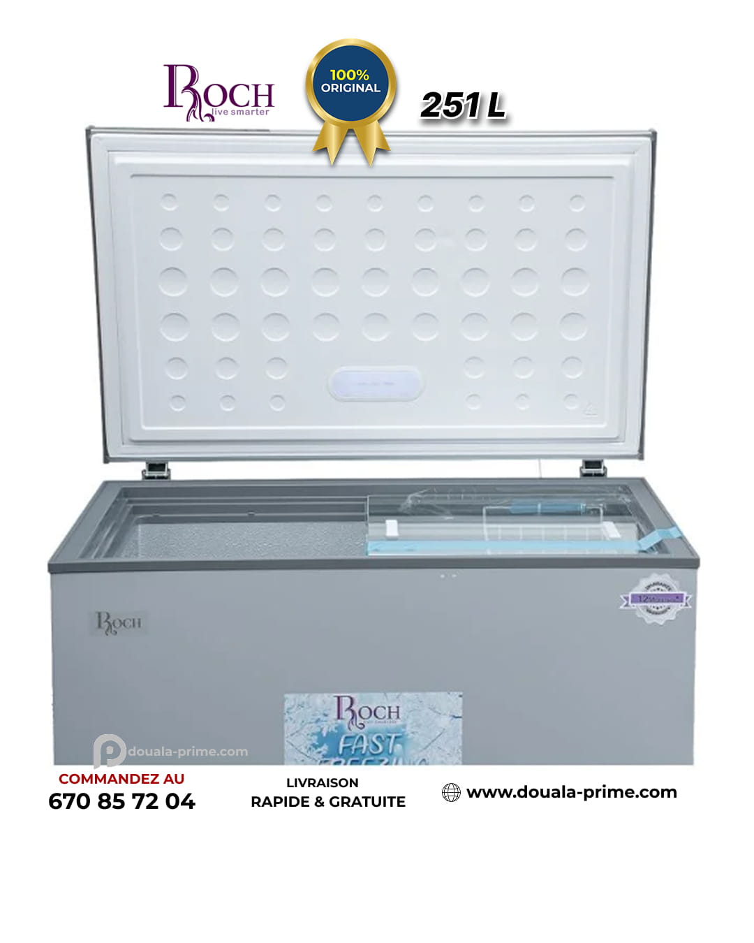 CONGELATEUR COFFRE ROCH RCF-300-B 251L