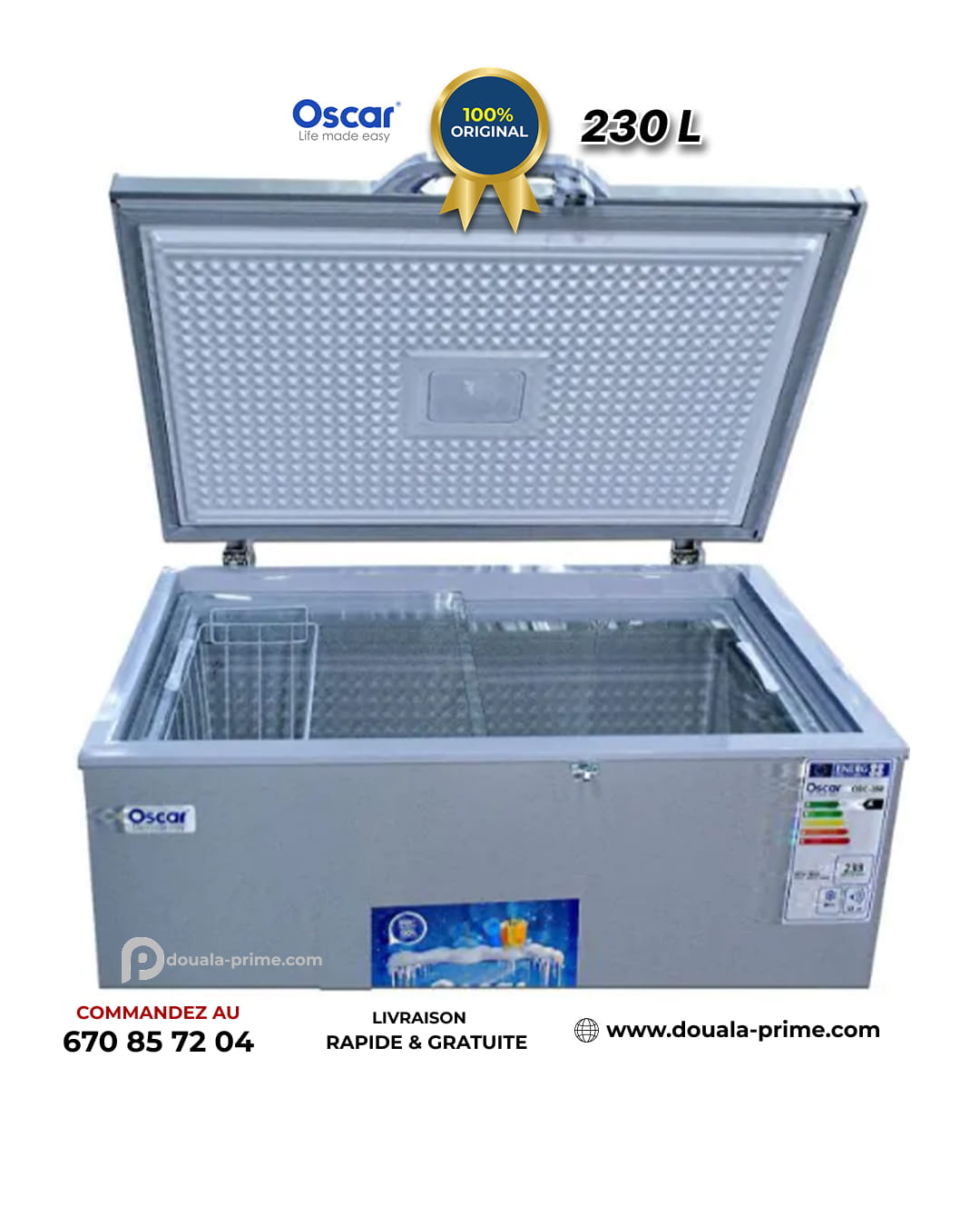 CONGELATEUR COFFRE OSCAR OSC-350 230L