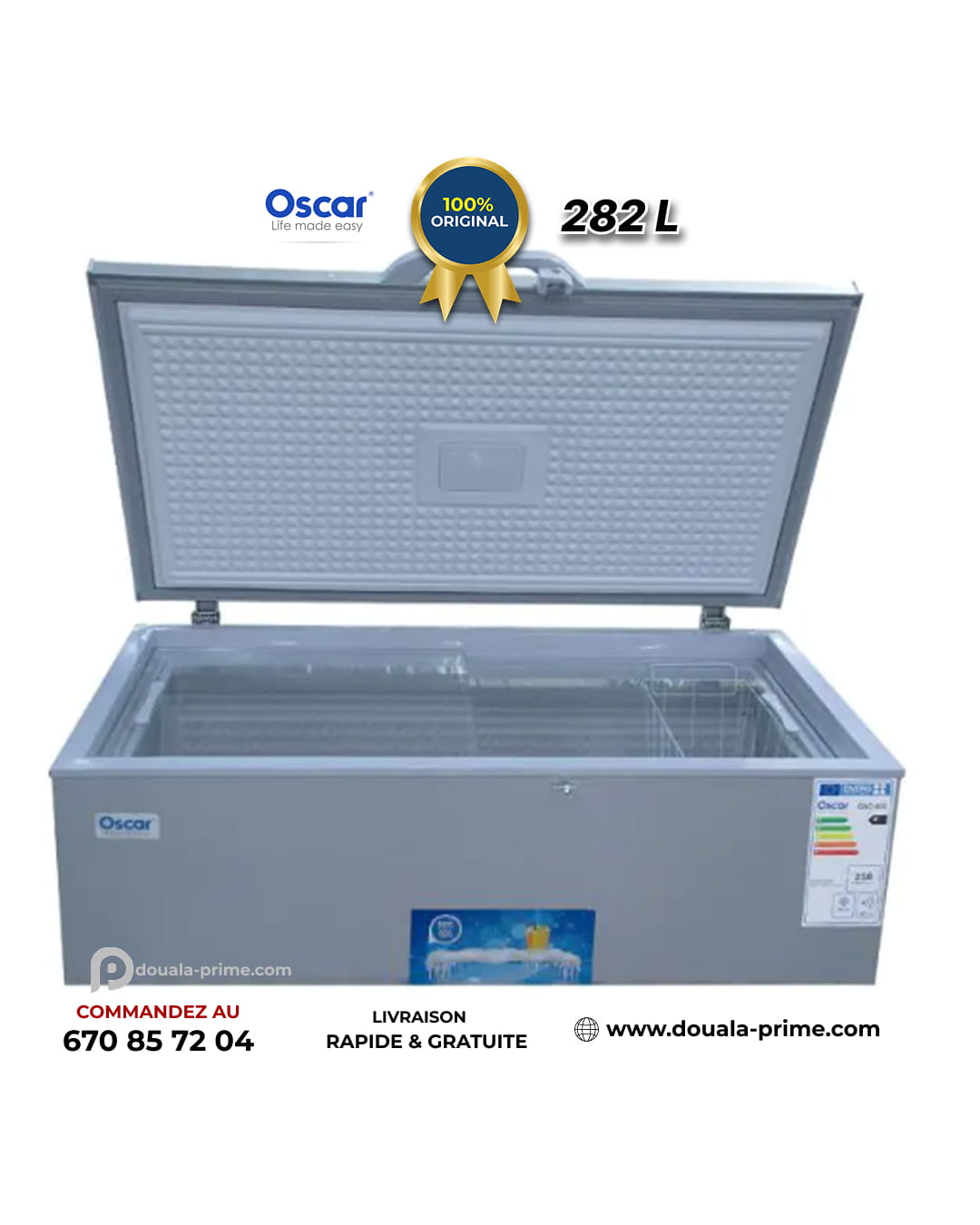 CONGELATEUR COFFRE OSCAR OSC-400 282L