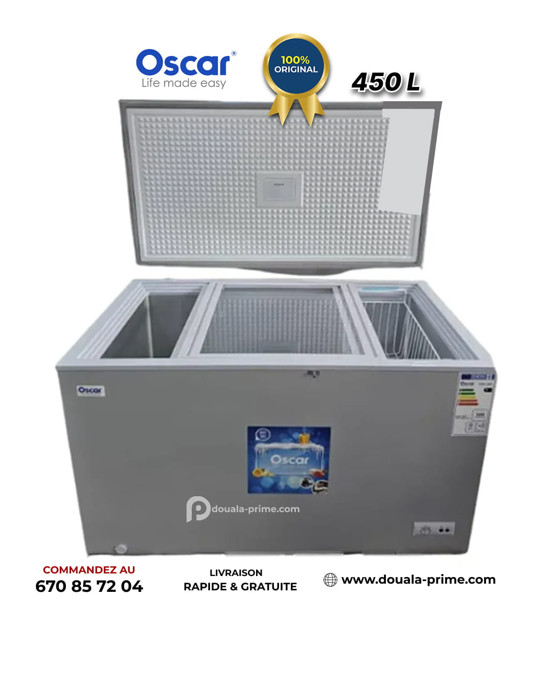 Congélateur Coffre Oscar – OSC-450 – 450 litres