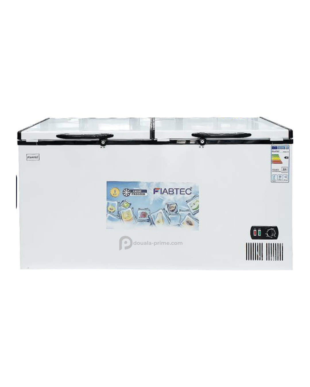 Congélateur coffre à vitres coulissantes – FIABTEC - FTCFQ-418 – 418 Litres – Classe Écologique A+ – Blanc
