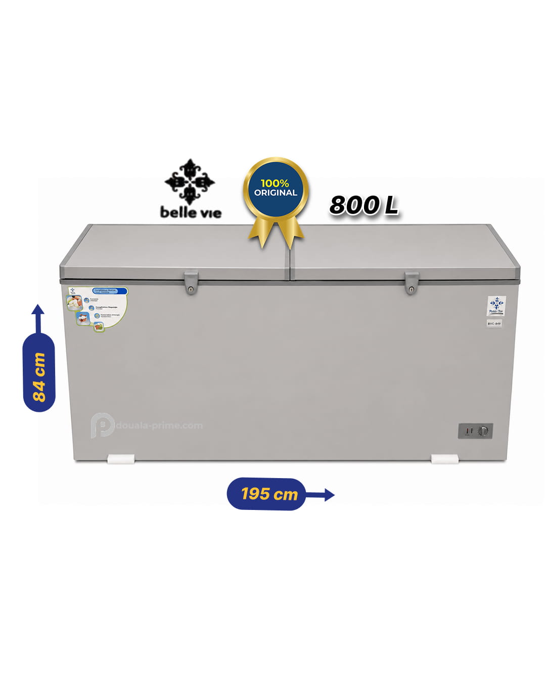 Congelateur Coffre Belle Vie - BVC-849 - 800L - Gris