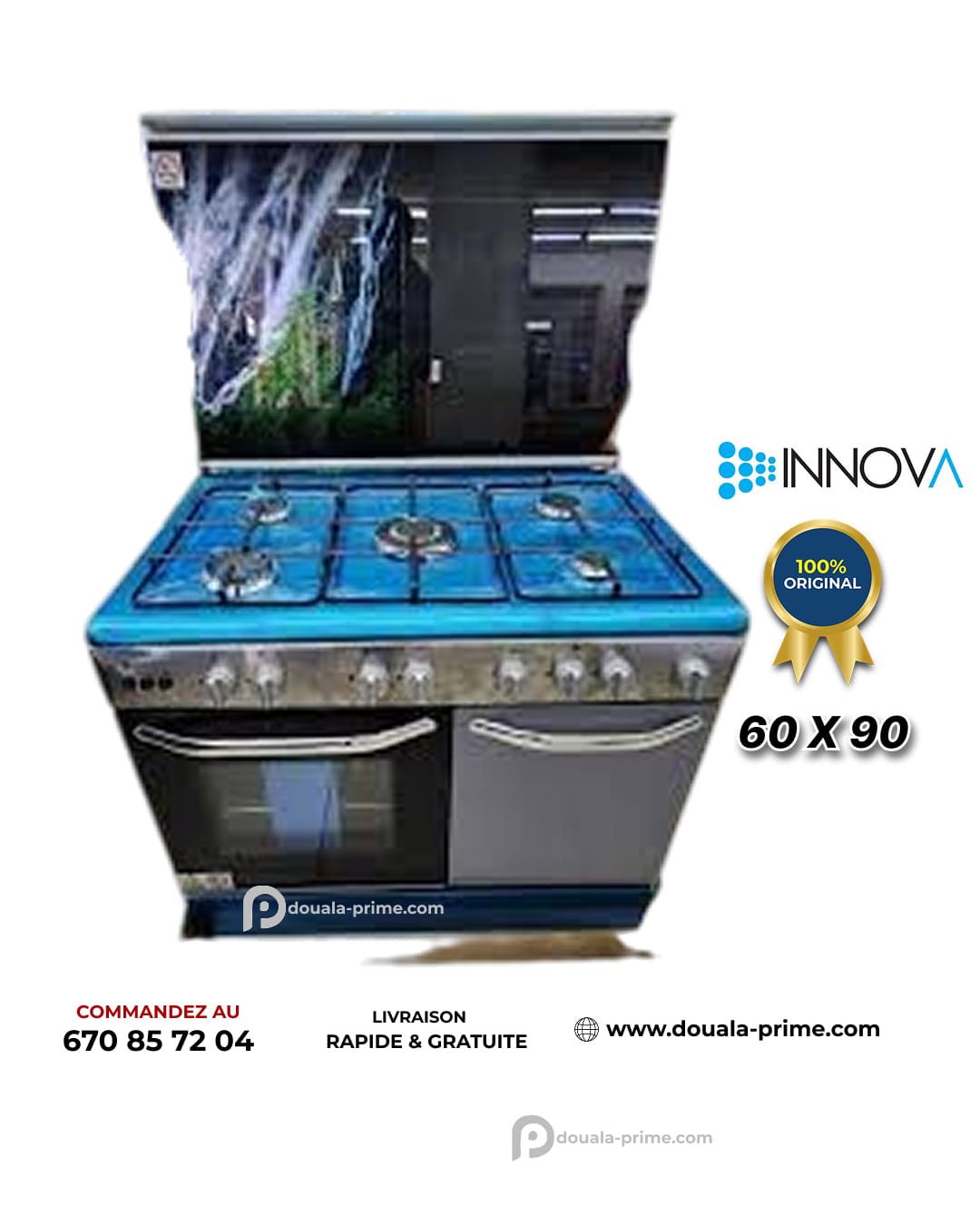 Cuisinière à Gaz INNOVA 5 Feux - 60 x 90 cm - IN999 - Inox