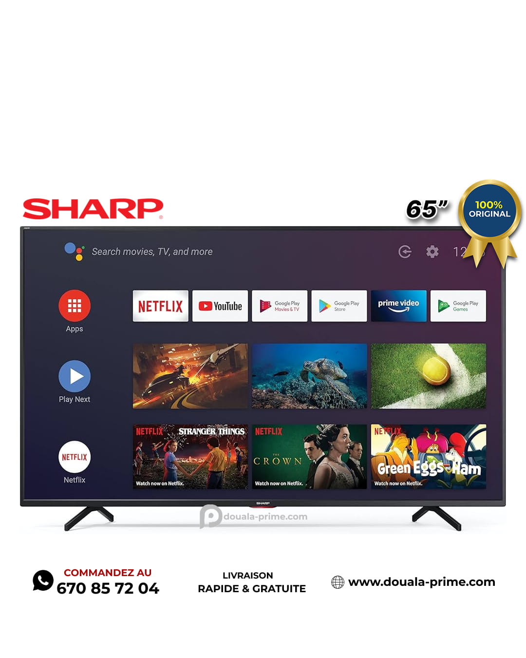 SMART TV SHARP 65 POUCES ANDROID & WIFI GOOGLE TV