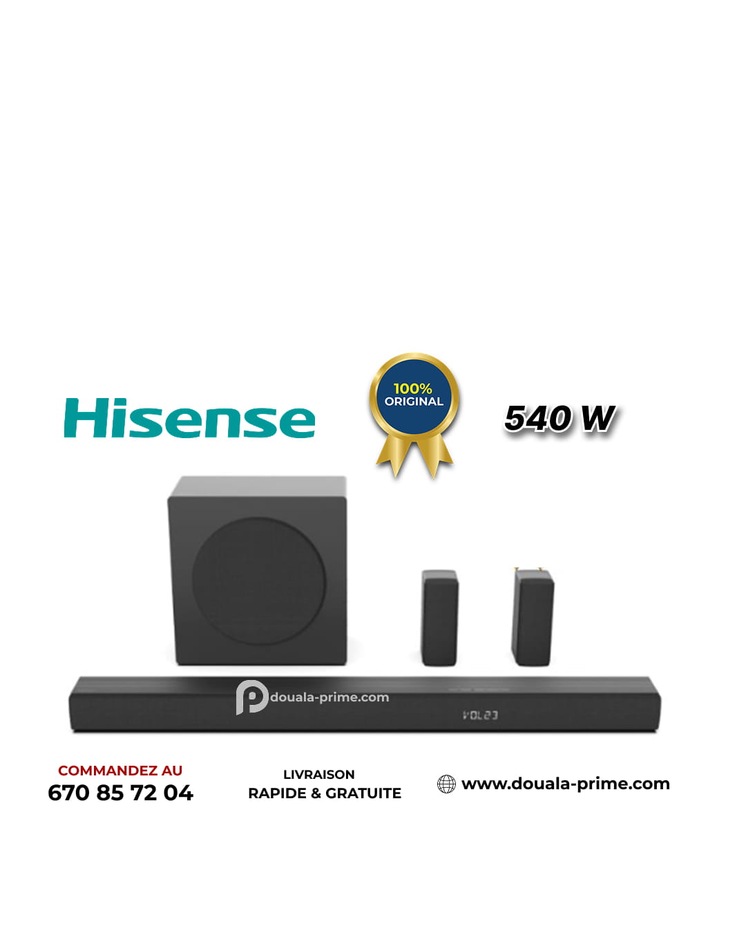 Barre de son HS5100 - 540 W - Sans fil - HDMI - Système 5.1CH avec caisson