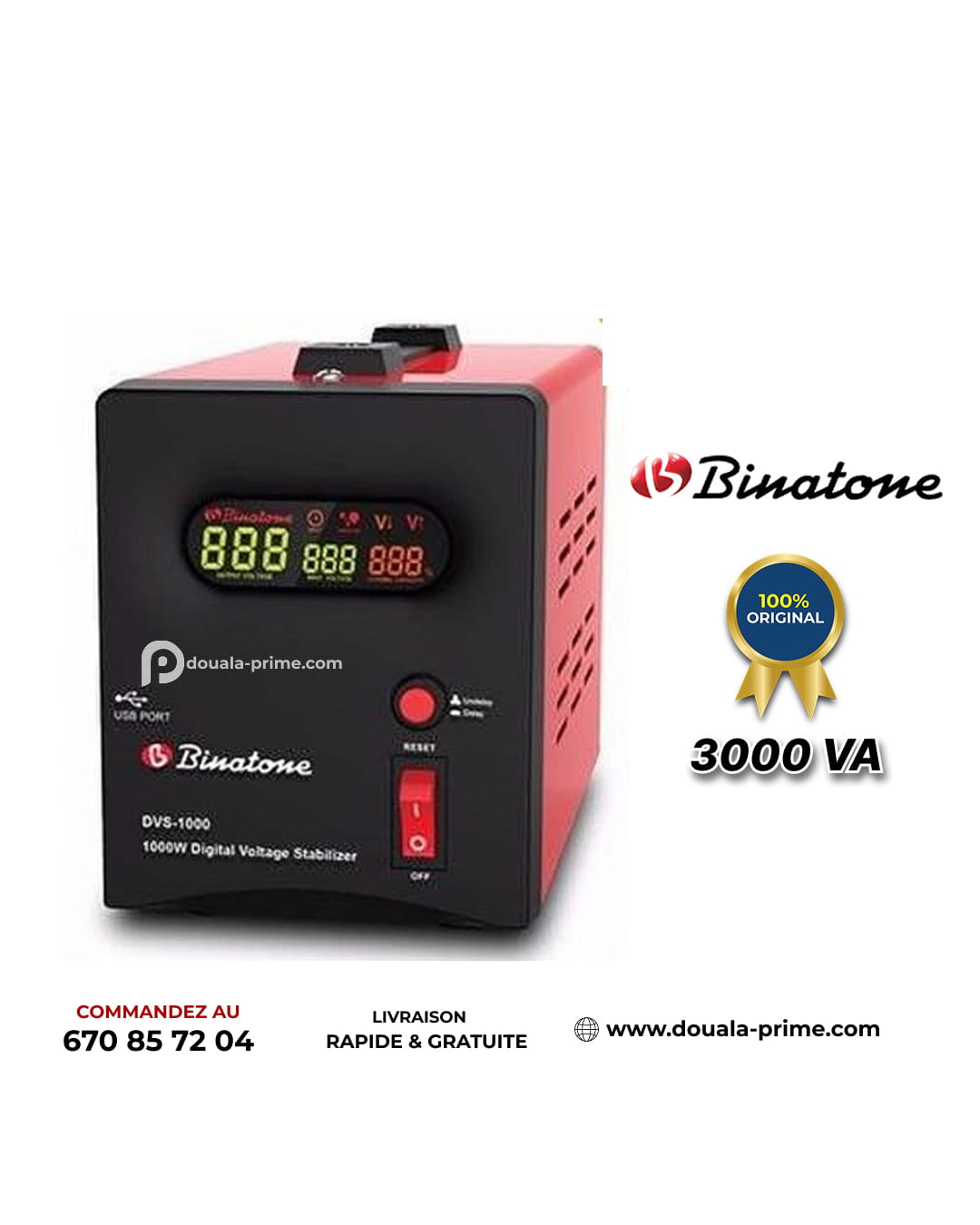 Régulateur de tension Binatone DVS- 3000 - 3000VA