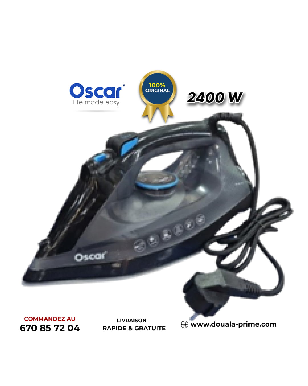 Fer à repasser à vapeur OSCAR OSC-628 2400W – Puissant et efficace
